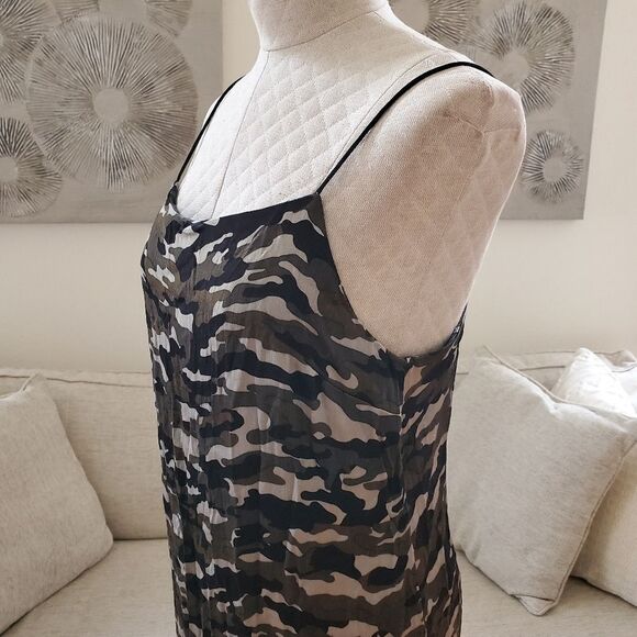 Topshop Camo Slip Dress - size 8 in Green - Picture 9 of 16